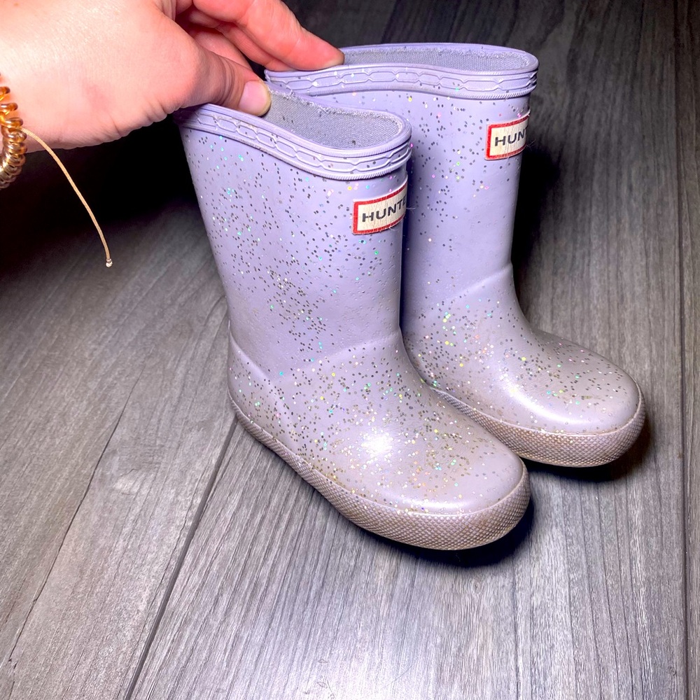 Hunter Kids Lavender Glitter Rain Boots